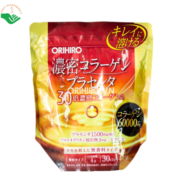 Bột Collagen nhau thai heo Orihiro hỗ trợ bổ sung collagen và chăm sóc da (Gói 120g)