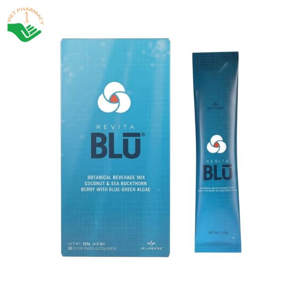 Bột pha uống Revita Blu Jeunesse hỗ trợ tăng cường miễn dịch, làm chậm lão hóa (Hộp 30 gói)
