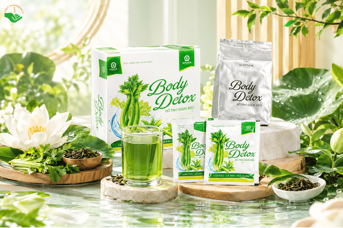Body Detox Kohinoor hỗ trợ giảm tích tụ mỡ thừa, hỗ trợ giảm béo (Hộp 36 gói x 5g)