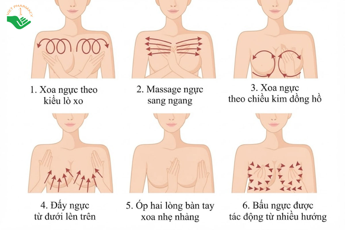Các bước massage ngực