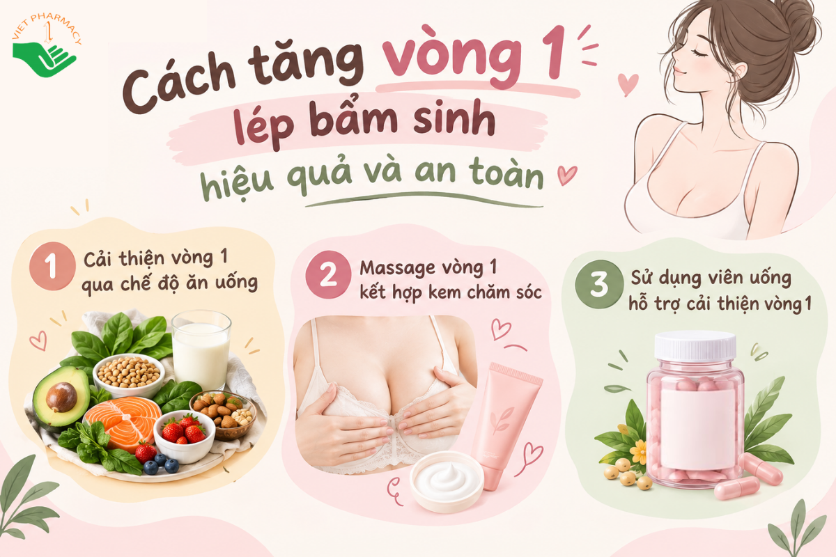 Cách tăng vòng 1 lép bẩm sinh hiệu quả và an toàn