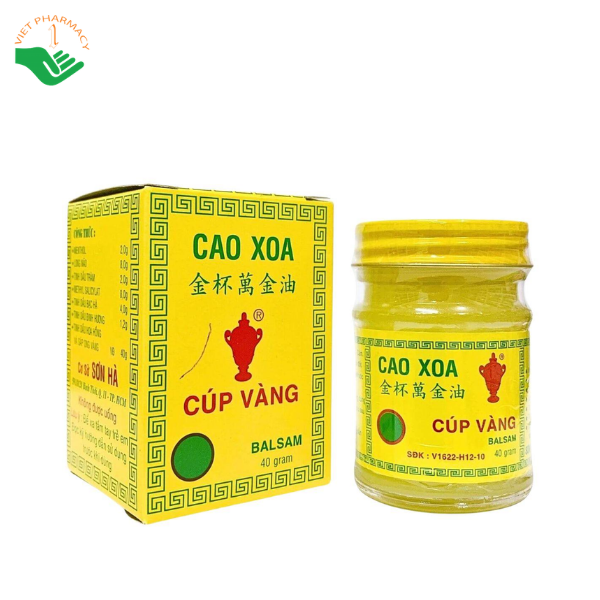 Cao Xoa Cúp Vàng Sơn Hà giảm đau nhức, nghẹt mũi và dịu vết côn trùng đốt (Hũ 40g)