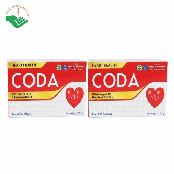 Coda Heart Health hỗ trợ giảm cholesterol máu, chống oxy hóa, tốt cho sức khỏe tim mạch (Hộp 30 viên)