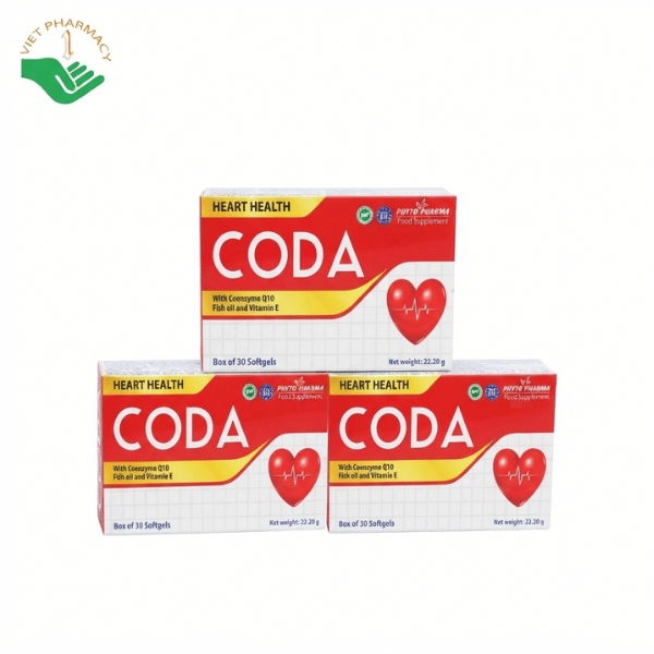 Coda Heart Health hỗ trợ giảm cholesterol máu, chống oxy hóa, tốt cho sức khỏe tim mạch (Hộp 30 viên)