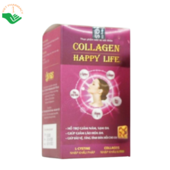 Collagen Happy Life Rqfharma hỗ trợ giảm nám, sạm da, giúp da sáng đều màu (Hộp 30 viên)