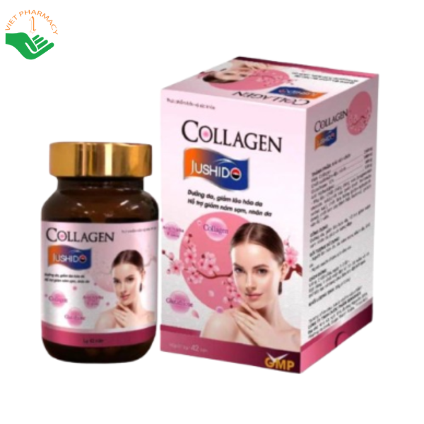 Collagen Jushido Nanofrance ngăn ngừa lão hóa da, giúp da sáng đẹp (Hộp 42 viên)