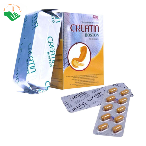 Viên uống Creatin Boston hỗ trợ tăng cường tiêu hóa, giảm đầy bụng, khó tiêu (Hộp 10 vỉ x 10 viên) - Ảnh 3