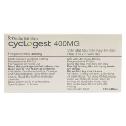 Thuốc hỗ trợ điều trị hội chứng tiền kinh nguyệt Cyclogest 400mg Zuellig Pharma (Hộp 3 vỉ x 5 viên)