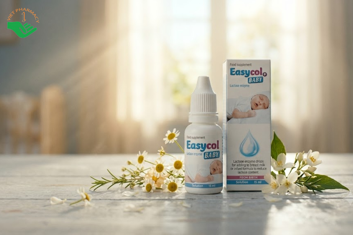 Dung dịch uống Easycol Baby + cải thiện khóc đêm ở trẻ (Hộp 1 lọ 15ml)