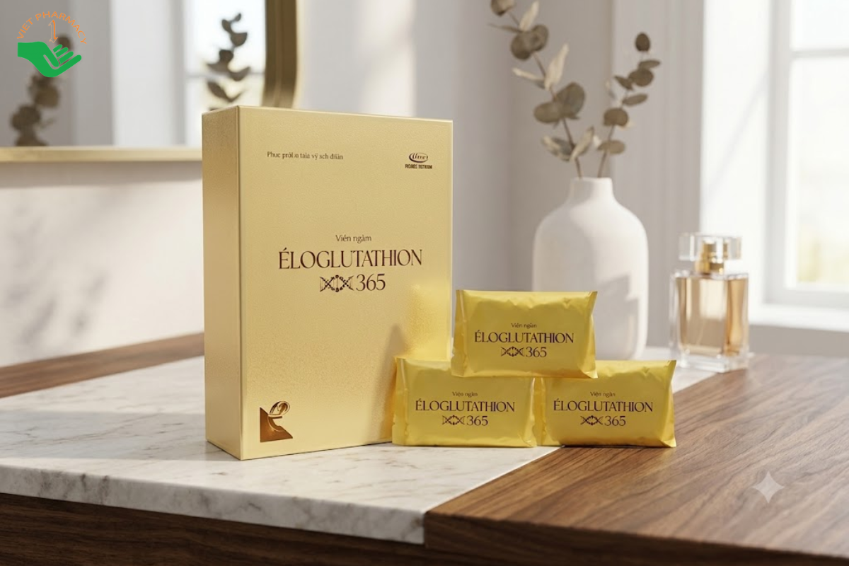 ÉloGlutathion 365 Eloge France hỗ trợ chống oxy hóa, làm chậm lão hóa, giúp làm trắng sáng da (Hộp 3 vỉ x 8 viên)