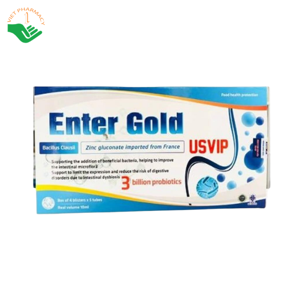 Men vi sinh Enter Gold USVIP USA-VIP bổ sung lợi khuẩn, hỗ trợ cải thiện rối loạn tiêu hóa (Hộp 4 vỉ x 5 ống x 10ml) - Ảnh 2