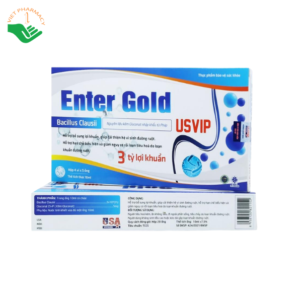 Men vi sinh Enter Gold USVIP USA-VIP bổ sung lợi khuẩn, hỗ trợ cải thiện rối loạn tiêu hóa (Hộp 4 vỉ x 5 ống x 10ml) - Ảnh 3