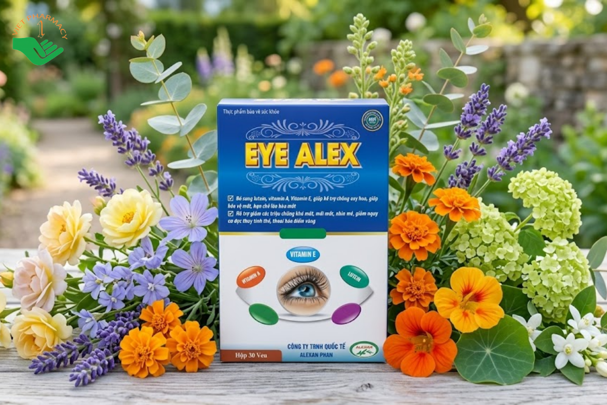 Viên uống Bổ Mắt Eye Alex Alexan Phar Giúp Giảm Mỏi Mắt Và Bảo Vệ Thị Lực (Hộp 1 lọ 30 viên)