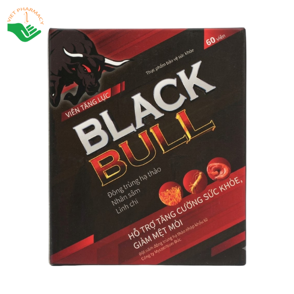 Viên uống tăng lực Black Bull Dân Khang hỗ trợ tăng cường sức khỏe, giảm mệt mỏi (Hộp 1 lọ 60 viên)