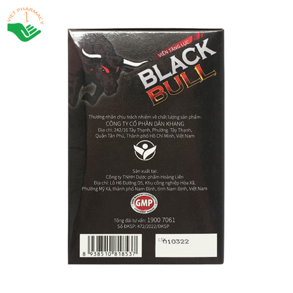 Viên uống tăng lực Black Bull Dân Khang hỗ trợ tăng cường sức khỏe, giảm mệt mỏi (Hộp 1 lọ 60 viên) - Ảnh 2