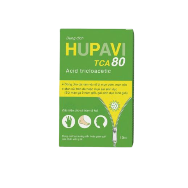 Dung dịch chấm sùi mào gà Hupavi TCA 80 Monapharm (Hộp 1 lọ 10ml)
