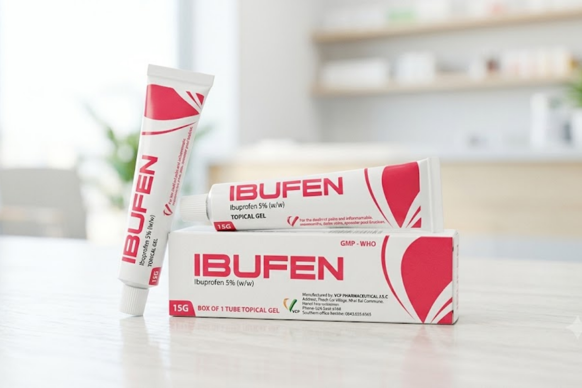 Gel bôi ngoài da IBUFEN Ibuprofen 5% VCP (Hộp 1 tuýp 15g)
