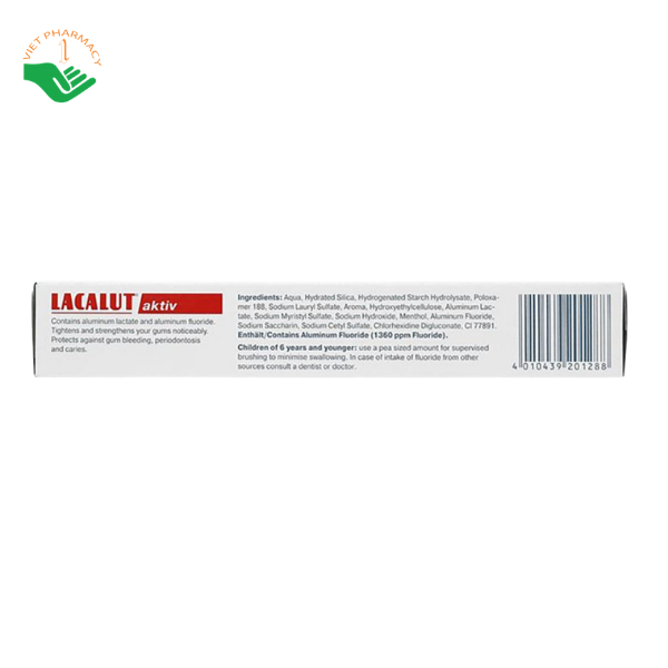 Kem Đánh Răng Ngừa Chảy Máu Chân Răng Lacalut Aktiv Arcam GmbH (Hộp 1 tuýp 75ml)