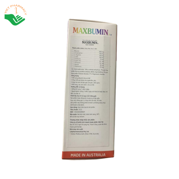 Viên uống Maxbumin TM Super Albumin bổ sung Albumin, acid amin, hỗ trợ phục hồi sức khỏe và chức năng gan (Hộp 1 lọ 30 viên) - Ảnh 2