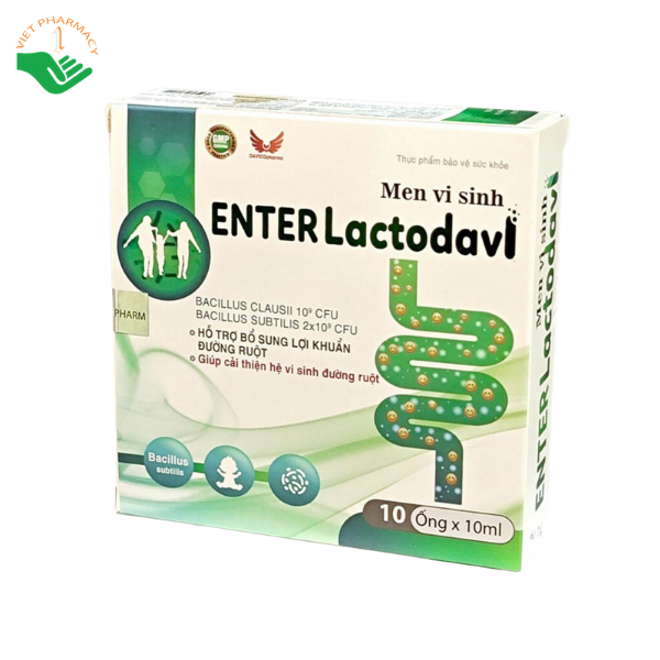 Men vi sinh Enter Lactodavi bổ sung lợi khuẩn, hỗ trợ giảm rối loạn tiêu hóa (Hộp 10 ống x 10ml) - Ảnh 2