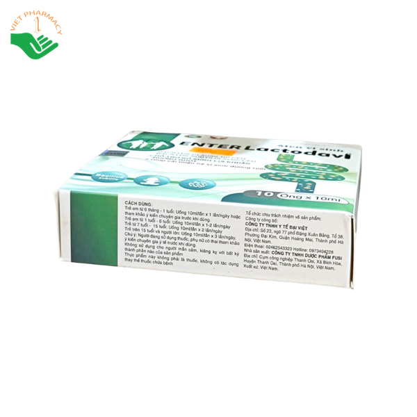 Men vi sinh Enter Lactodavi bổ sung lợi khuẩn, hỗ trợ giảm rối loạn tiêu hóa (Hộp 10 ống x 10ml) - Ảnh 5