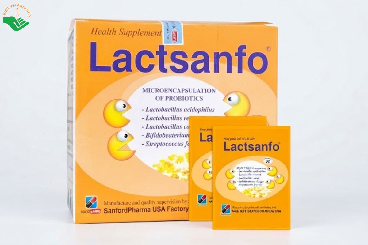 Men vi sinh Lactsanfo Dược Phẩm Sanfo bổ sung lợi khuẩn, hỗ trợ cân bằng hệ vi sinh và cải thiện rối loạn tiêu hóa (Hộp 24 gói x 3g)