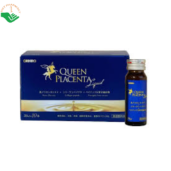 Nước uống nhau thai ngựa Queen Placenta Orihiro hỗ trợ chăm sóc da, bổ sung collagen và dưỡng chất (Hộp 10 chai x 30ml)