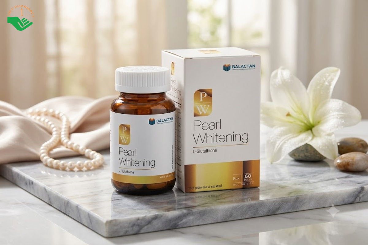 Pearl Whitening Balactan hỗ trợ làm chậm lão hóa giúp da sáng mịn (Hộp 60 viên)