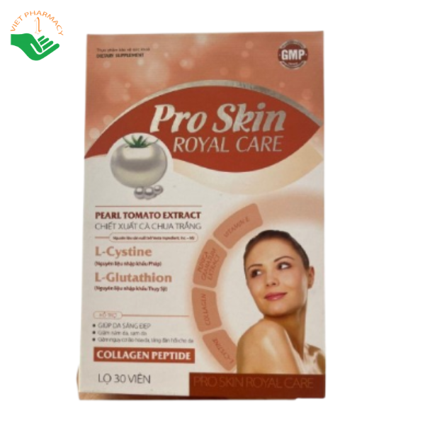 Pro Skin Royal Care Long Vương hỗ trợ chống oxy hóa, làm chậm lão hóa, giúp da sáng đều màu, (Hộp 30 viên)