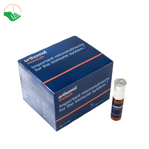 Thực phẩm bảo vệ sức khỏe Orthomol Immun bổ sung vitamin và hỗ trợ tăng cường sức đề kháng (Hộp 30 ống)