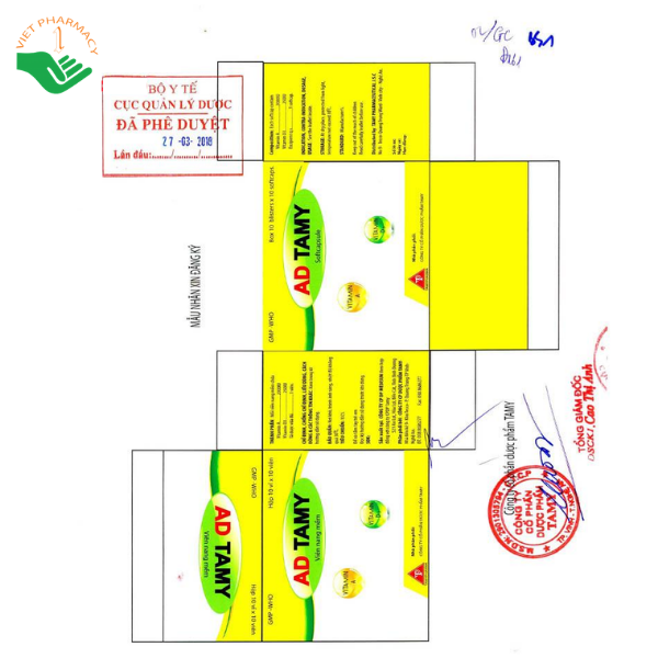 Thuốc AD Tamy bổ sung vitamin A và D3 (Hộp 100 viên)