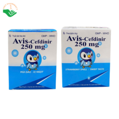 Thuốc Avis-Cefdinir 250mg S.Pharm điều trị viêm họng, viêm amidan, viêm tai giữa (Hộp 30 gói x 1,5g)