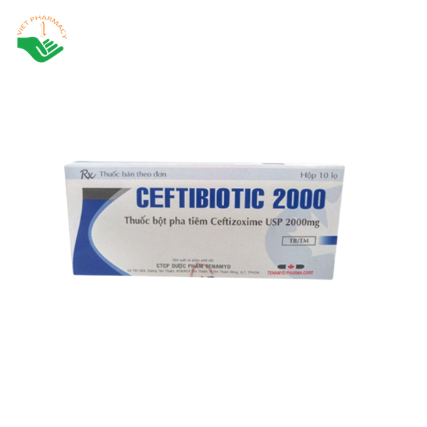 Thuốc bột pha tiêm Ceftibiotic 2000 Tenamyd (Hộp 10 lọ)