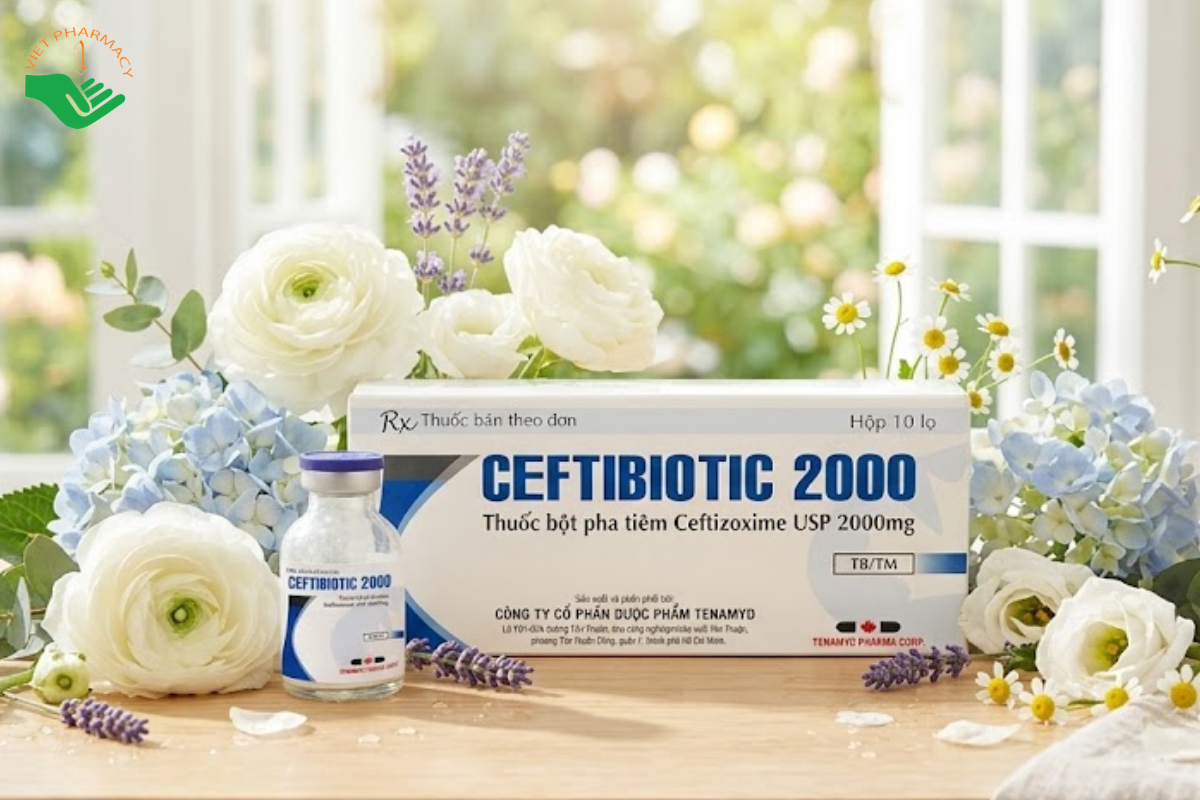 Thuốc bột pha tiêm Ceftibiotic 2000 Tenamyd (Hộp 10 lọ)
