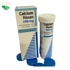 Thuốc Calcium Hasan 250mg Hasan-Dermapharm phòng ngừa và điều trị thiếu hụt calci (Hộp 1 tuýp x 12 viên)