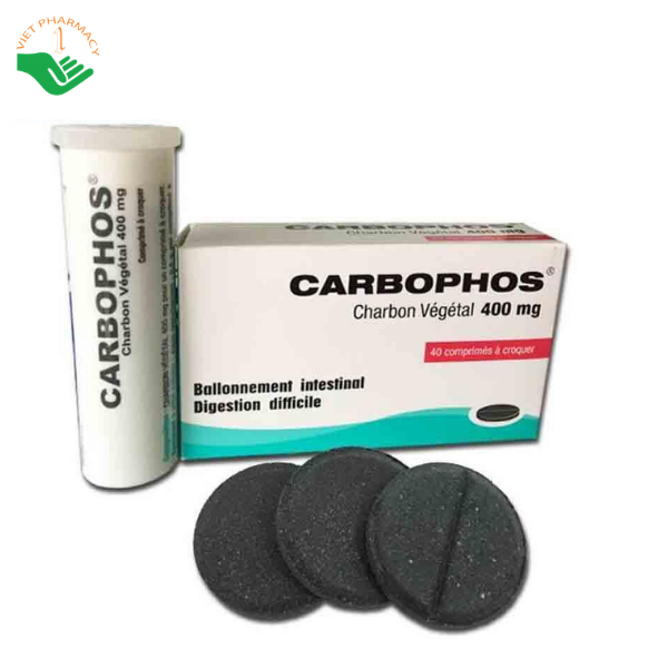 Thuốc Carbophos giảm khó tiêu, chướng bụng và hỗ trợ giải độc (Hộp 2 tuýp x 20 viên)