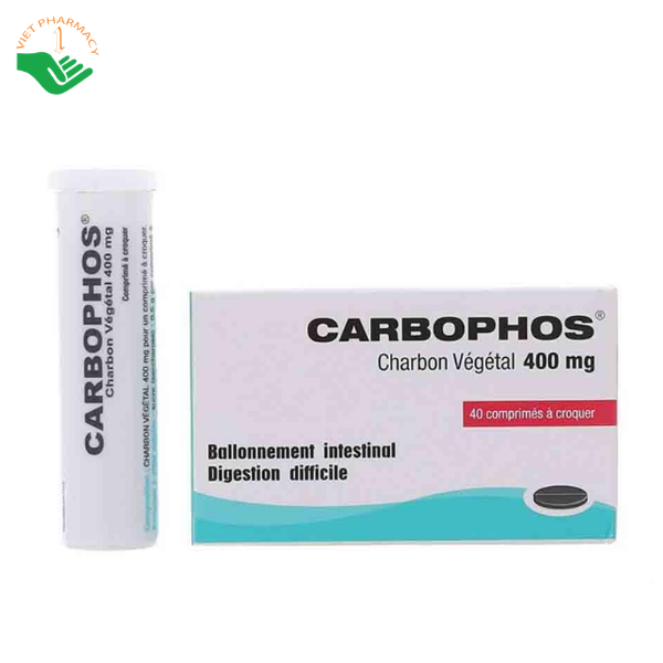Thuốc Carbophos giảm khó tiêu, chướng bụng và hỗ trợ giải độc (Hộp 2 tuýp x 20 viên)