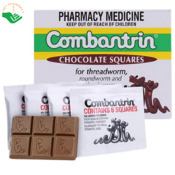 Thuốc Combantrin Chocolate Squares Johnson & Johnson điều trị nhiễm giun ký sinh đường ruột (Hộp 24 viên)