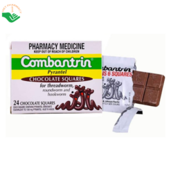 Thuốc Combantrin Chocolate Squares Johnson & Johnson điều trị nhiễm giun ký sinh đường ruột (Hộp 24 viên)