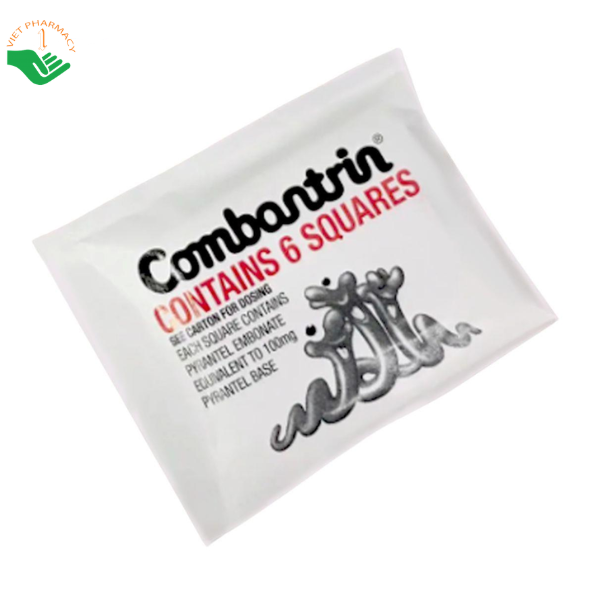 Thuốc Combantrin Chocolate Squares Johnson & Johnson điều trị nhiễm giun ký sinh đường ruột (Hộp 24 viên)