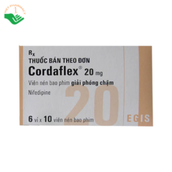 Thuốc Cordaflex 20mg Egis điều trị tăng huyết áp, đau thắt ngực (Hộp 6 vỉ x 10 viên)
