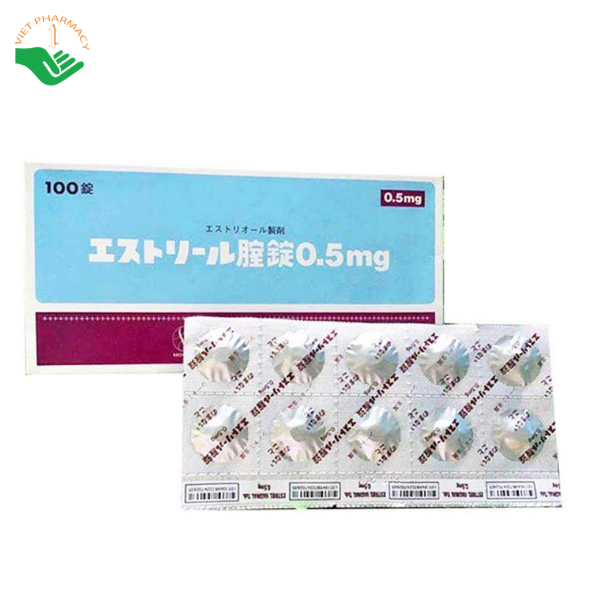 Thuốc đặt phụ khoa Estoril 0,5mg Mochida cải thiện khô, teo và tăng độ đàn hồi vùng kín (Hộp 10 vỉ x 10 viên)