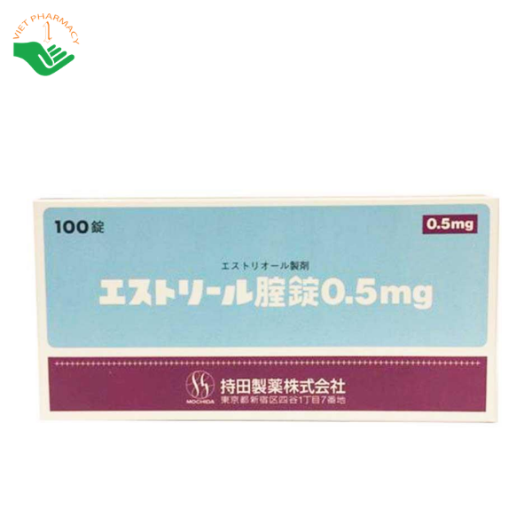 Thuốc đặt phụ khoa Estoril 0,5mg Mochida cải thiện khô, teo và tăng độ đàn hồi vùng kín (Hộp 10 vỉ x 10 viên)