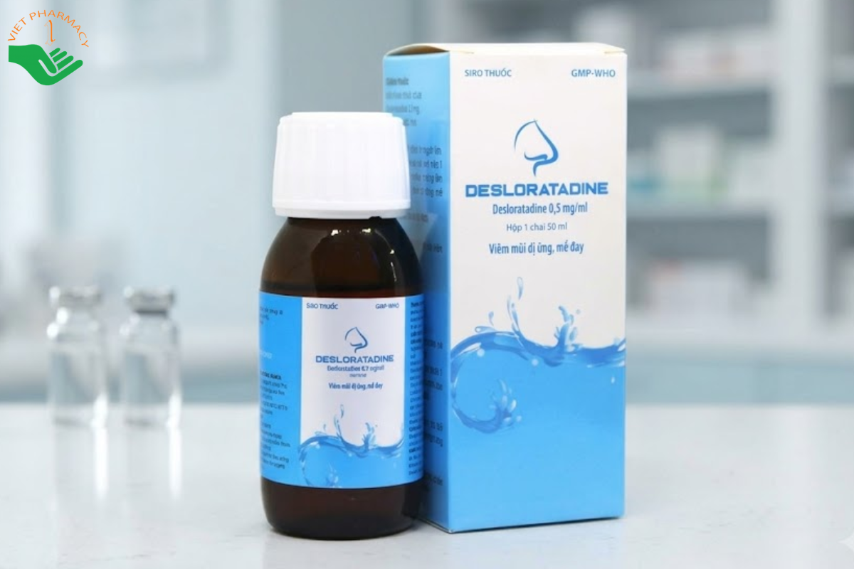 Thuốc Desloratadine 0,5mg/ml DK Pharma điều trị viêm mũi dị ứng và mề đay (Hộp 1 lọ 50ml)