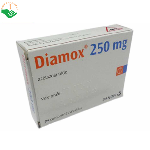 Thuốc Diamox 250mg Sanofi - Aventis điều trị tăng áp lực mắt, động kinh và phù nề (Hộp 100 viên)