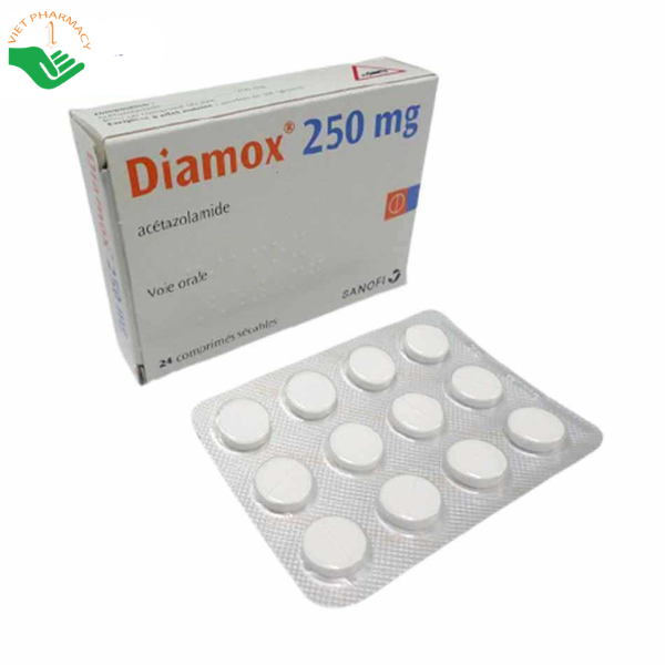 Thuốc Diamox 250mg Sanofi - Aventis điều trị tăng áp lực mắt, động kinh và phù nề (Hộp 100 viên)