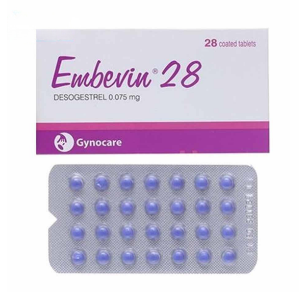 Thuốc Embevin 28 Recalcine tránh thai hàng ngày, phù hợp phụ nữ cho con bú (Hộp 1 vỉ x 28 viên)