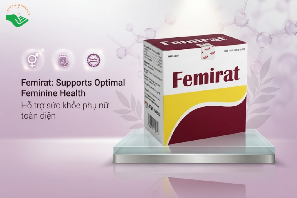 Thuốc Femirat Phil Inter bổ sung sắt, acid folic và vitamin B12 (Hộp 10 vỉ x 10 viên)