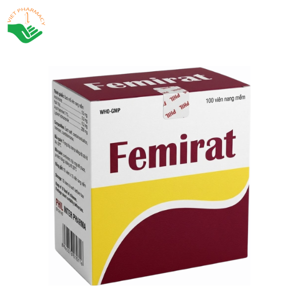 Thuốc Femirat Phil Inter bổ sung sắt, acid folic và vitamin B12 (Hộp 10 vỉ x 10 viên)