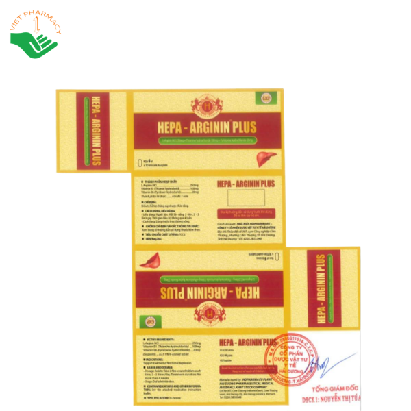 Thuốc Hepa-Arginin Plus HDPHARMA điều trị hỗ trợ chứng suy nhược chức năng (Hộp 6 vỉ x 10 viên) - Ảnh 4